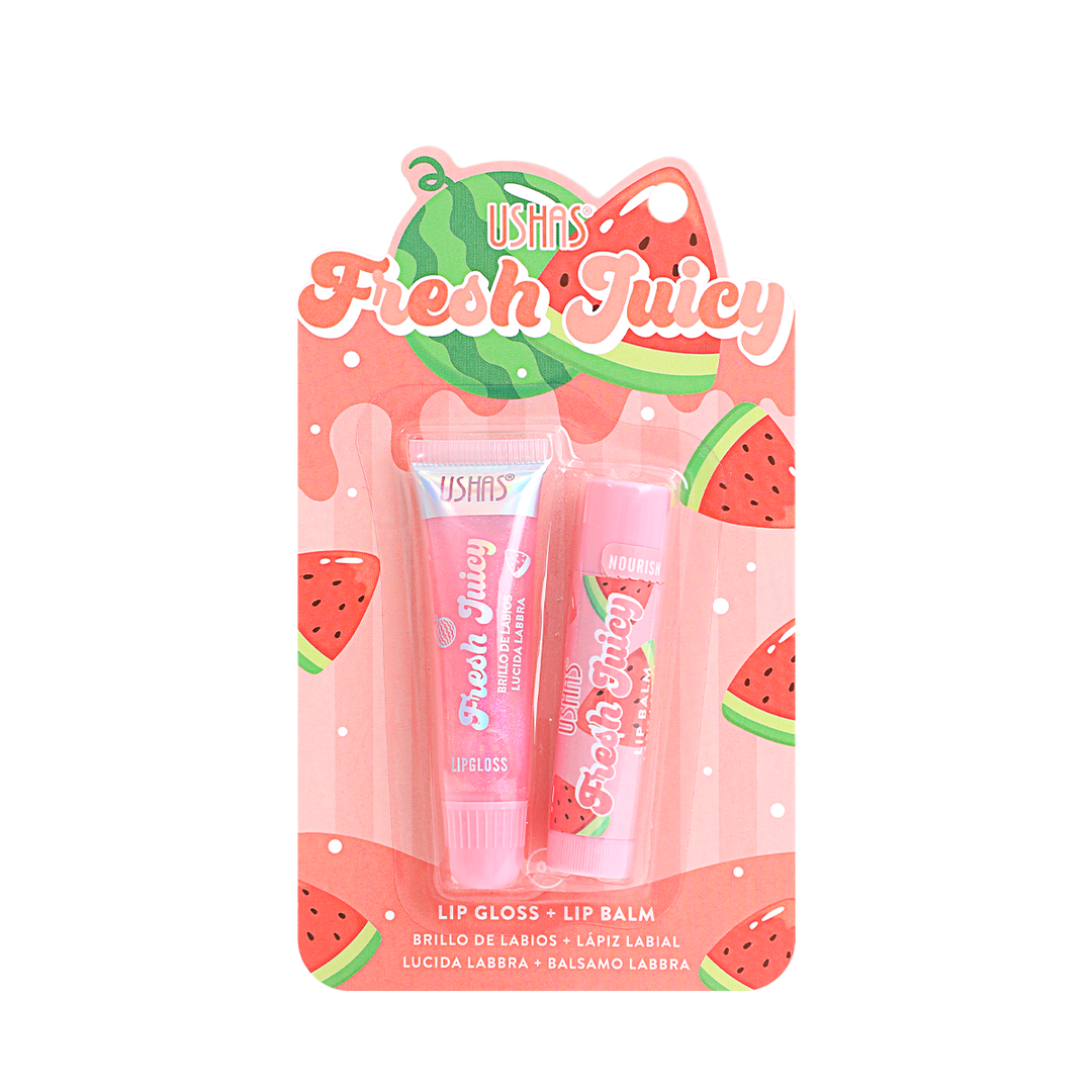 Juego de labios frescos y jugosos